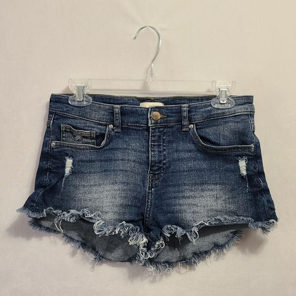 H&M Distressed Frayed Hem Jean Cut Off Shorts Women's Size 6 - Picture 3 of 7
